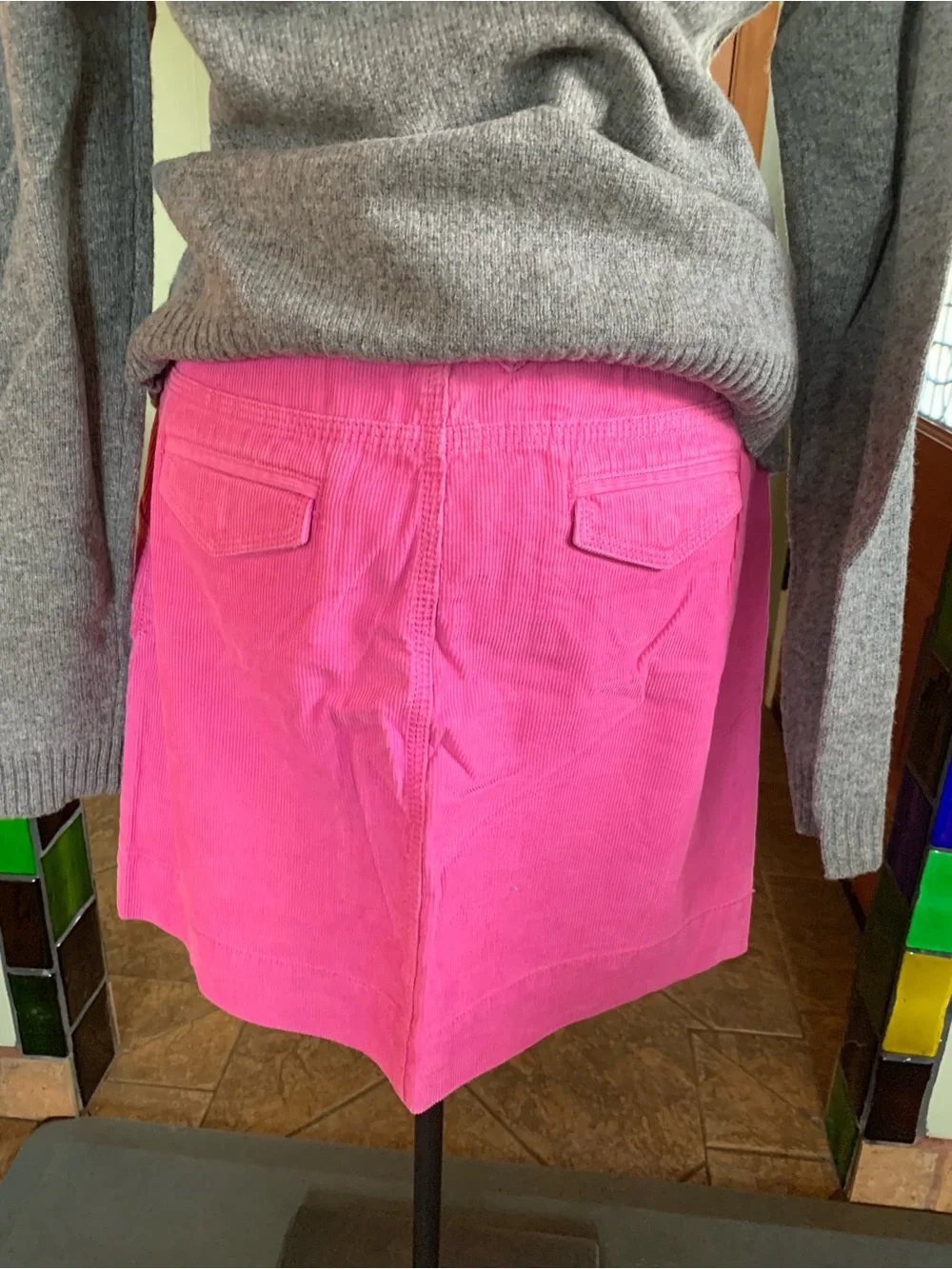 J CREW CORDUROY MINI SKIRT AZALEA New With Tags Size 10 TICKET POCKETS